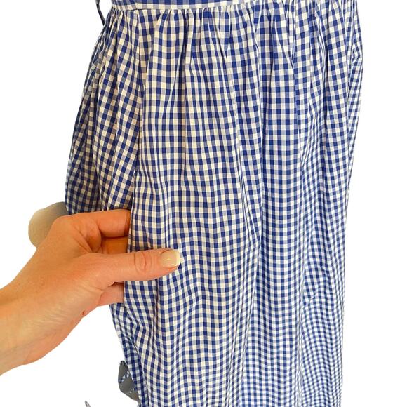 J. Crew | Women's Blue and White Maxi Gingham Dress with Tags | Size: 2 - Picture 4 of 7